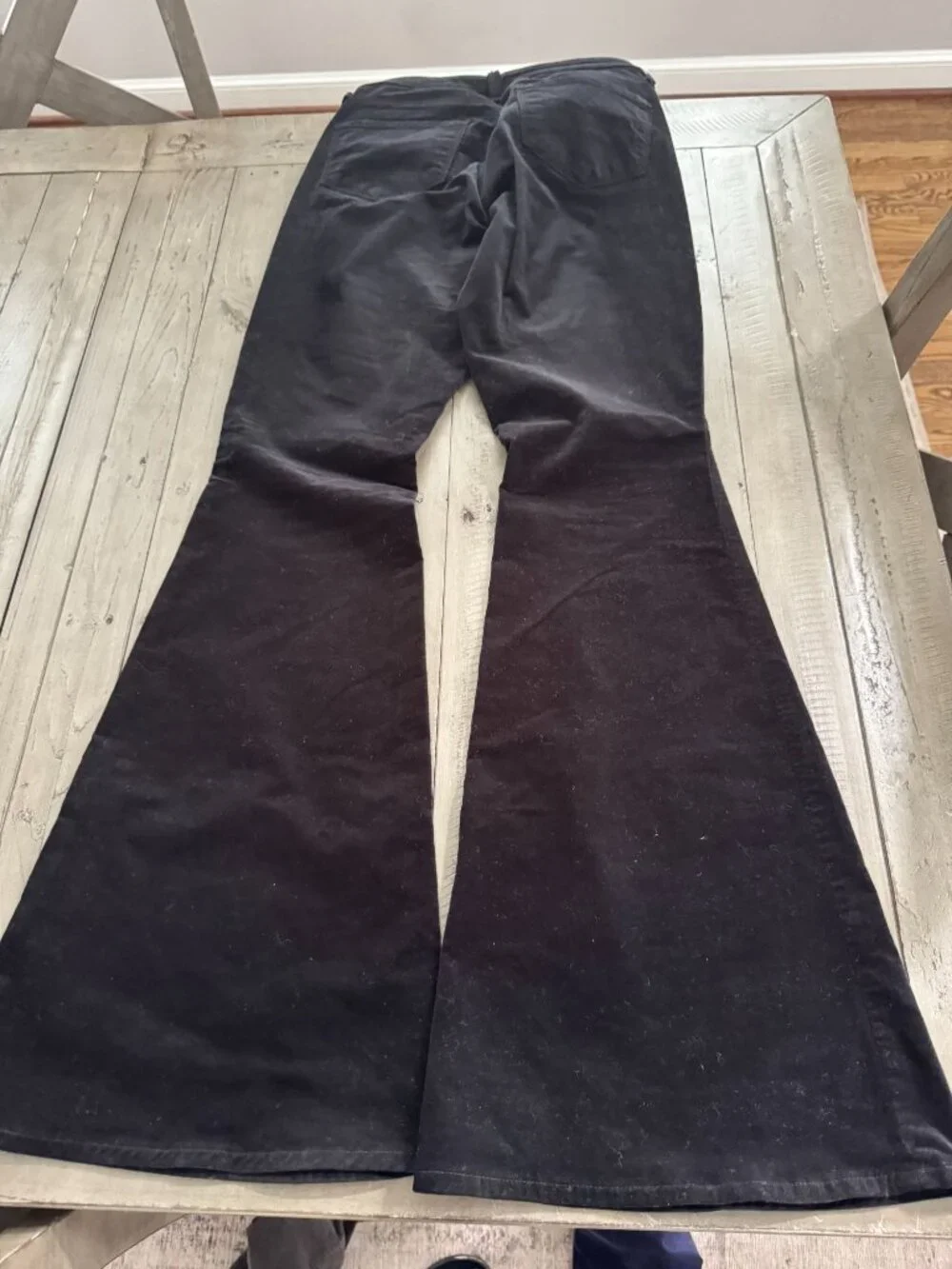 L'AGENCE Solana Big Flare Jeans Noir Black Velvet Size 26